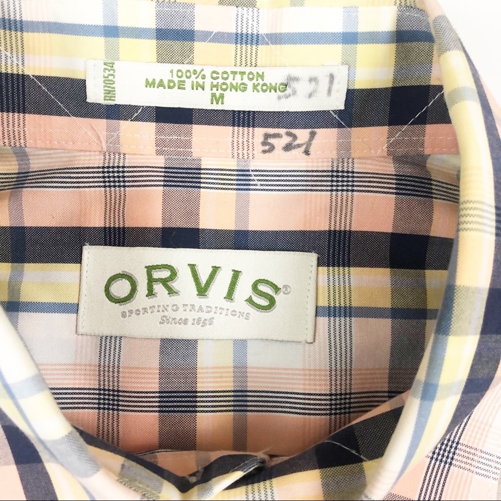 Orvis Mens Short Sleeve Button Down Shirt Medium - Picture 3 of 3